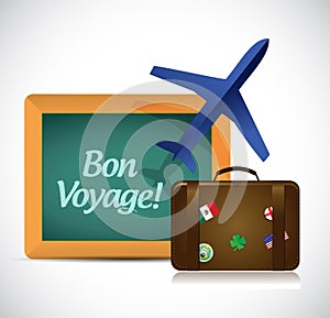 Bon voyage or safe trip travel illustration design