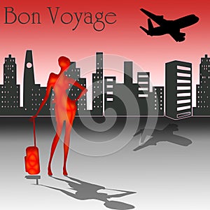 Bon Voyage with skyline