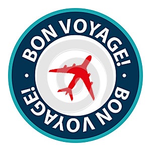 bon voyage stamp on white