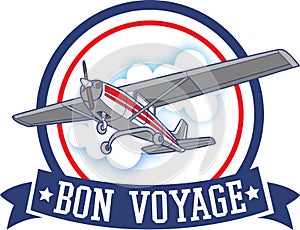 Bon Voyage, label design, vector illustration photo
