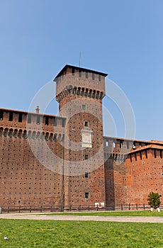 Bona of Savoy Tower of Sforza Castle (XV c.) in Milan, Italy