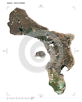 Bonaire - Dutch Caribbean shape on white. High-res satellite