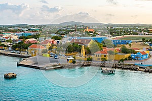 Bonaire, Kralendijk cruise port and historic fort.