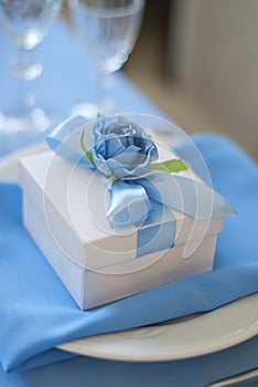 Bonbonniere candy-box. Wedding tablecloth