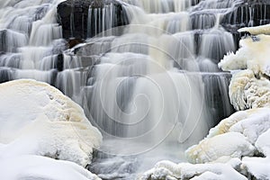 Bond Falls Framed by Ice