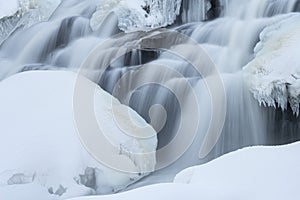Bond Falls Framed by Ice and Snow
