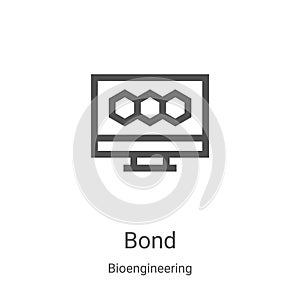 bond icon vector from bioengineering collection. Thin line bond outline icon vector illustration. Linear symbol for use on web and