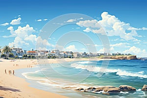 Bondi Beach in Australia Illustration