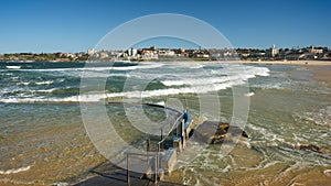 Bondi Beach looking south towards The Icebergs swimming pool