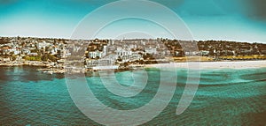 Bondi Beach panoramic aerial skyline, Sydney