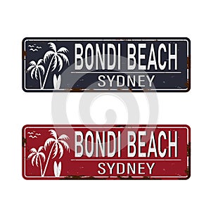 Bondi Beach Sydney Australia tin rusty web sign
