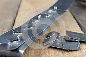 Bonding a sheet metal using a crimper. Small locksmith works in