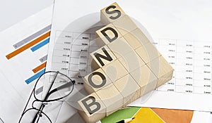 BONDS words with wooden blocks. Business concept