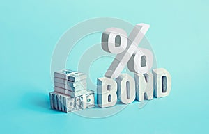 Bonds yield curve with world economic and money bank note.business and financial management.investment and asset location concepts