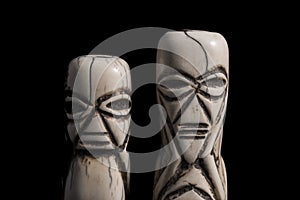 Bone carved African figurines