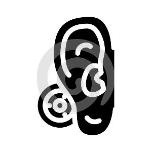 Bone conduction hearing aid glyph icon vector illustration