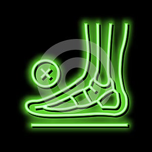 bone flat feet neon glow icon illustration