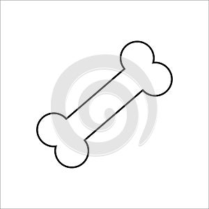 Bone glyph flat vector icon