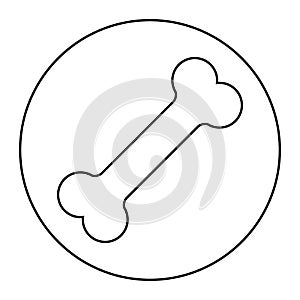 Bone icon isolated on white background. Animal dog  symbol, Vector illustration design