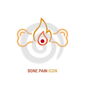 Bone inflammation, pain, angriness sign. Vector illustration