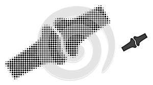 Bone Joint Halftone Dot Icon