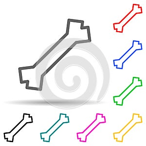 bone multi color style icon. Simple thin line, outline vector of web icons for ui and ux, website or mobile application
