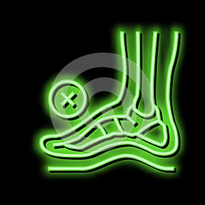 bone postural deformity feet neon glow icon illustration