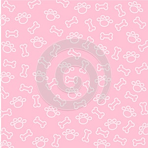 Bone and Spoor of dog wallpaper on pink background photo
