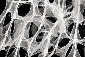 Bone tissue human skeleton under microscope cells structure medical science biology background texture magnification