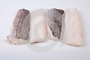 Boneless hake steaks
