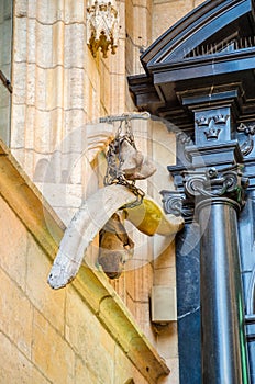 Bones at the enter to cathedral of St Stanislaw and St Vaclav in Wawel castle, Krakow Poland