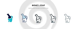 Bones joint icon in different style vector illustration. two colored and black bones joint vector icons designed in filled,