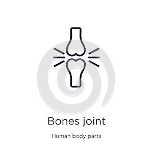 Bones joint icon. Thin linear bones joint outline icon isolated on white background from human body parts collection. Line vector