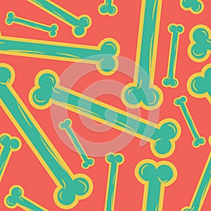 Bones seamless pattern. Bone ornament. Medical anatomy background