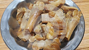 Bones of siri paaye or paya  dish a popular cuisine of Pakistan