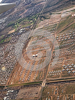 Boneyard - aircraft stored in desert - Tucson, Arizona