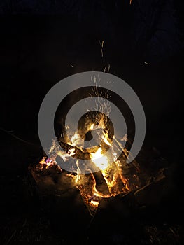 Bonfire and balefire. Village life. Abandoned places. Forgotten people. natural living.