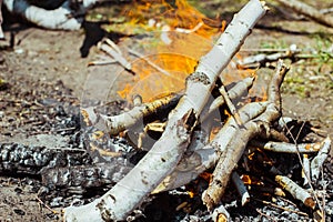 The fire on the nature