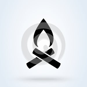 Bonfire campfire. vector Simple modern icon design illustration