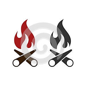 Bonfire, Fire Flame Logo Template Illustration Design. Vector EPS 10