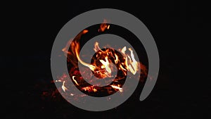 Bonfire. Fire and live coals