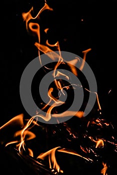 Bonfire Flames Closeup