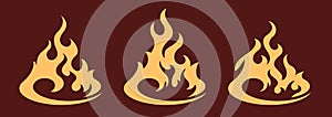 Bonfire icon set. Design element