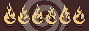 Bonfire icon set. Design element