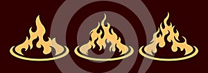 Bonfire icon set. Design element