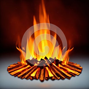 bonfire , isolated on transparent background cutout , generative ai