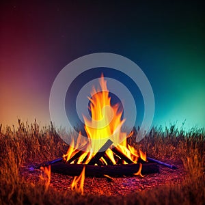 bonfire , isolated on transparent background cutout , generative ai