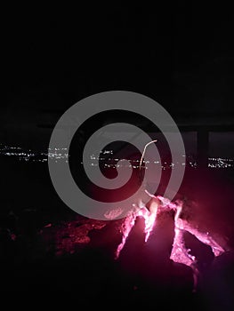 Bonfire over the city