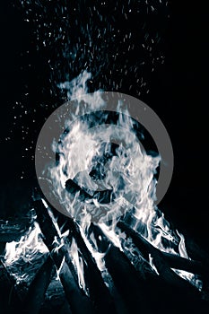 Bonfire with sparks