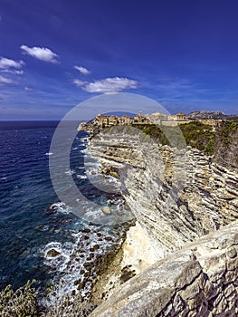 Bonifacio cityscape in a typical mistral windy day - a different perspective